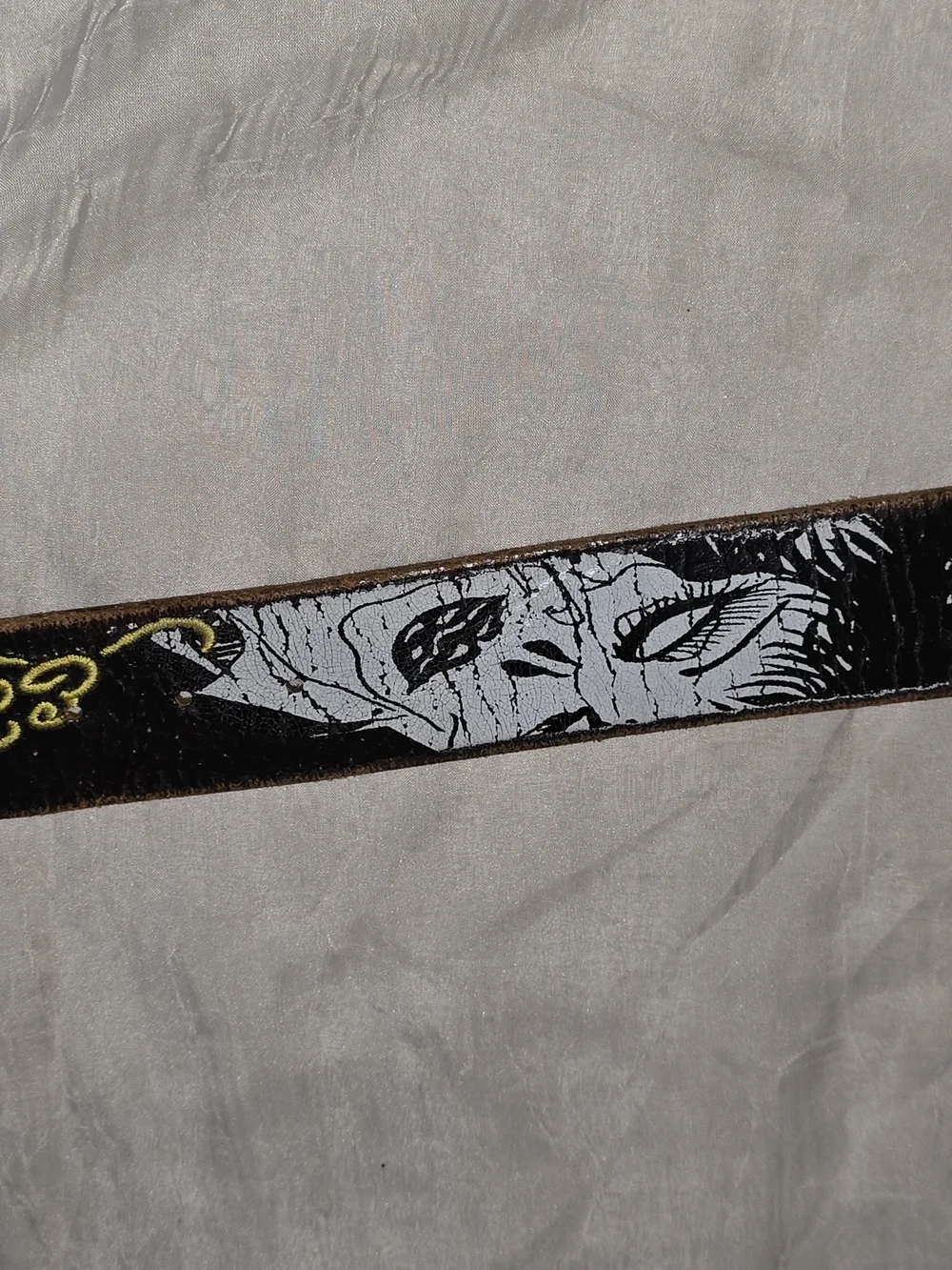 Vintage Y2k Ed Hardy Black Leather Punks Not Dead Belt